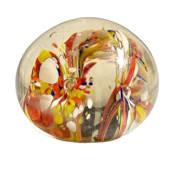 VTG Hand blown Art Glass Paperweight MCM Boho 106 - Picture 2 of 7